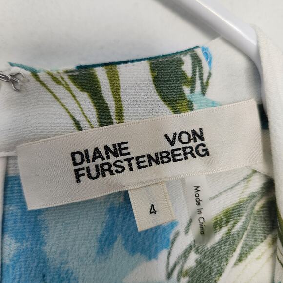 Diane Von Firstenberg DVF Floral Midi Dress 4 Cocktail‎ Wedding Party Vacation - Picture 4 of 9